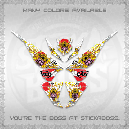 CLICK 125 V1 VARIO FOR WHITE DECALS (2026 NEW SAMURAI MOTIF) STICKER KITS BY STICKABOSS