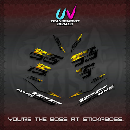 AEROX 155 V2 UV TRANSPARENT DECALS (2026 NVX VIETNAM) STICKER KITS BY STICKABOSS