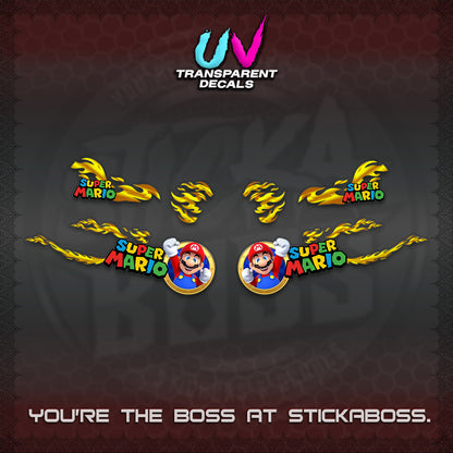 FAZZIO UV TRANSPARENT DECALS (FLAMES 02 SUPER-M MOTIF) STICKER KITS BY STICKABOSS