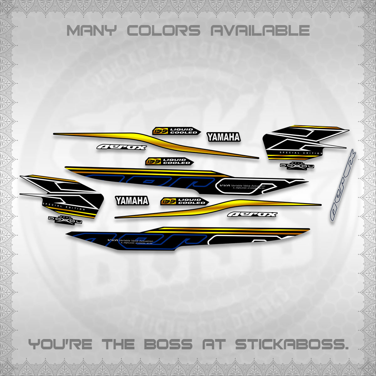 AEROX 155 V1 DECALS (2026 CYBER STYLE 01) STICKER KITS BY STICKABOSS