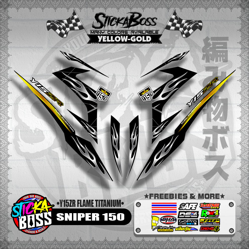 SNIPER 150 DECALS ( Y15ZR FLAME TITANIUM )【WITH FREEBIES】