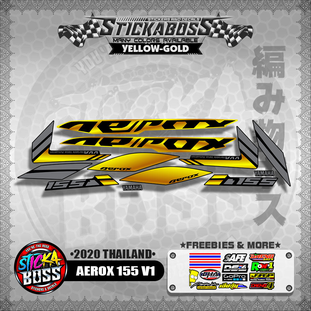 AEROX 155 V1 STOCK DECALS  ( 2020 THAILAND )【WITH FREEBIES】