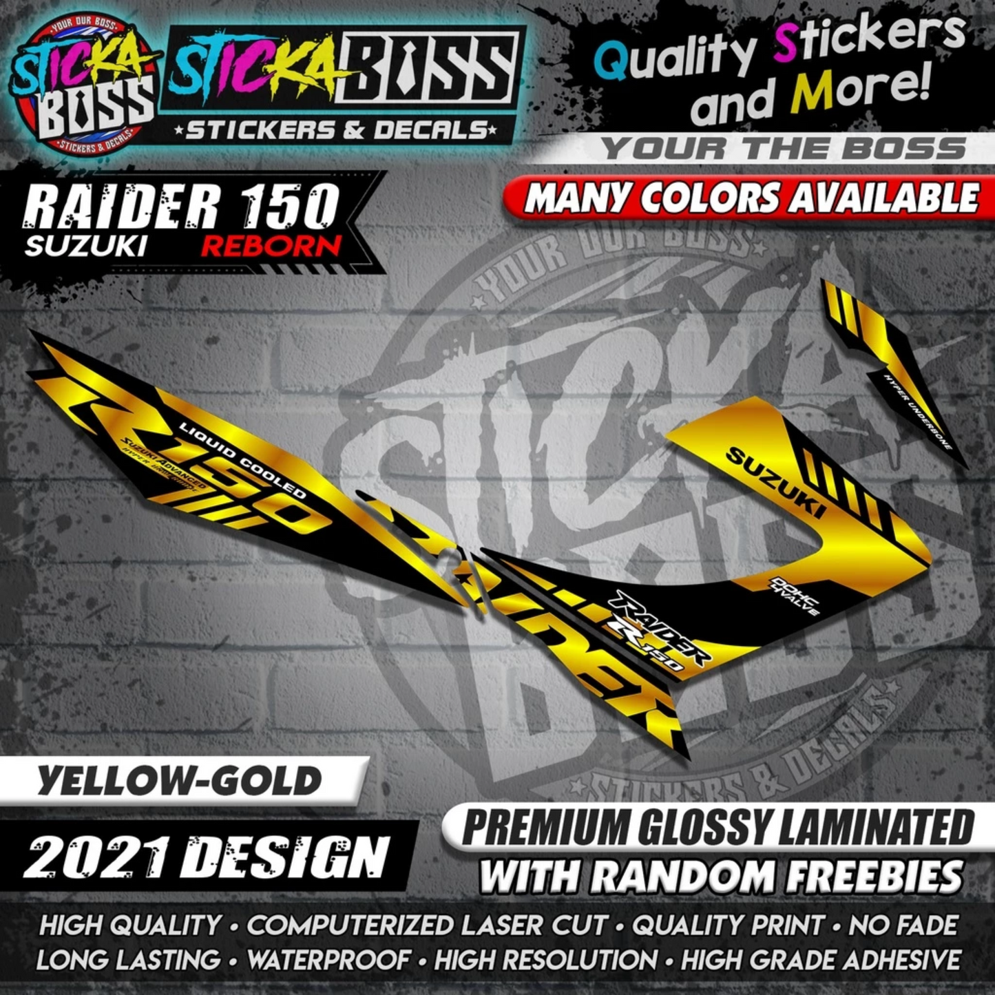 Suzuki Raider 150 Reborn Stock Decals ( 2021 Design )【WITH FREEBIES】