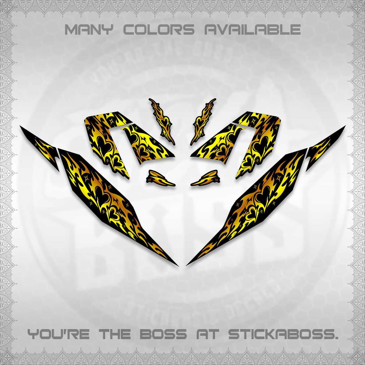 CLICK 125 V4 DECALS (2026 TRIBAL HEART DESIGN) STICKER KITS BY STICKABOSS