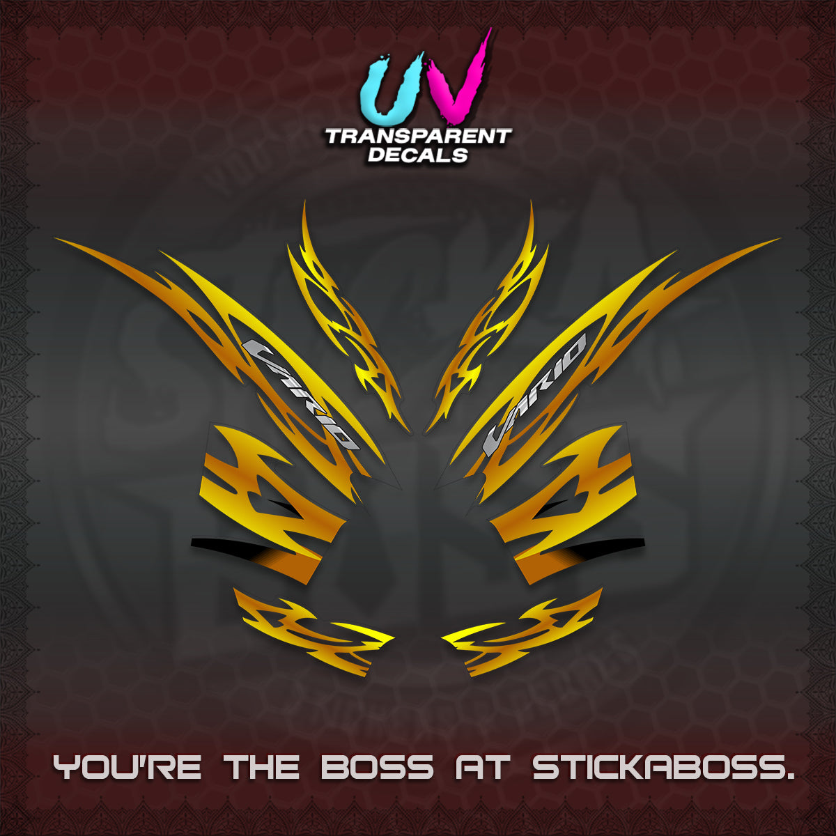 CLICK 125 V2 INDO STRIPING UV TRANSPARENT DECALS (2026 NUSANTARA MOTIF) STICKER DECALS By STICKABOSS