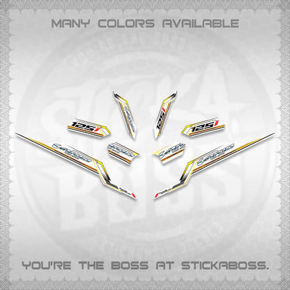 CLICK V3 VARIO STRIPING FOR WHITE DECALS (2026 SPORTS RACE DESIGN) STICKER KITS BY STICKABOSS