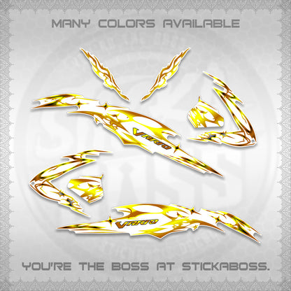 CLICK 125 V3 VARIO FOR WHITE DECALS (2026 TRIBAL LIGHTNING DESIGN) STICKER KITS BY STICKABOSS