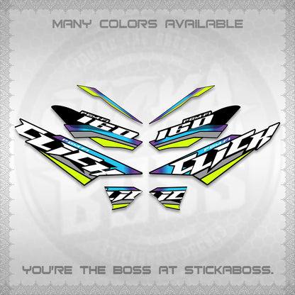 CLICK 160 STRIPING DECALS (SPORTS RACE STRIPES 01) STICKER KITS BY STICKABOSS