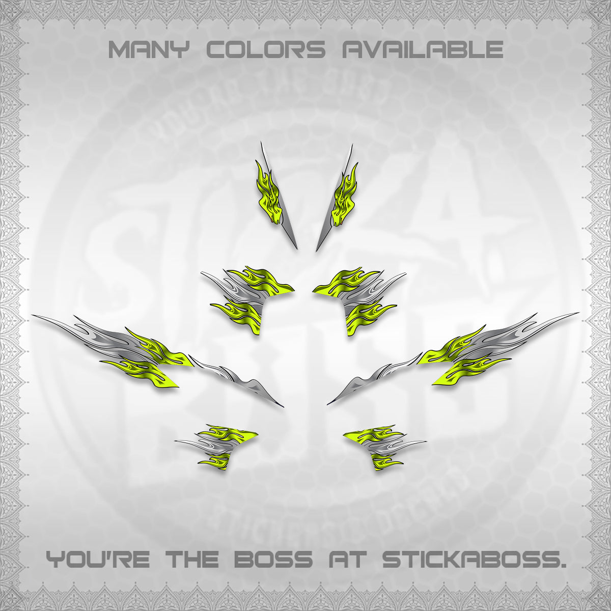 CLICK V2 STRIPING DECALS (2026 MODERN TRIBAL FIRE) STICKER KITS BY STICKABOSS