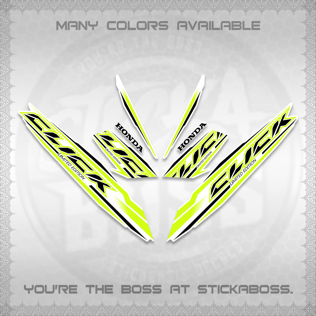 CLICK 125 V3 INDO FOR WHITE DECALS (2024 SV 13-A2 STYLE) STICKER KITS By STICKABOSS