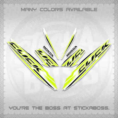 CLICK 125 V3 INDO FOR WHITE DECALS (2024 SV 13-A2 STYLE) STICKER KITS By STICKABOSS