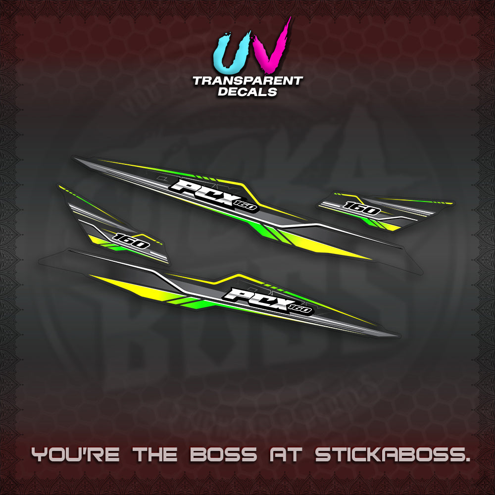 PCX 155 160 UV TRANSPARENT INDO DECALS (P007 NEW DESIGN)STICKER DECALS By STICKABOSS