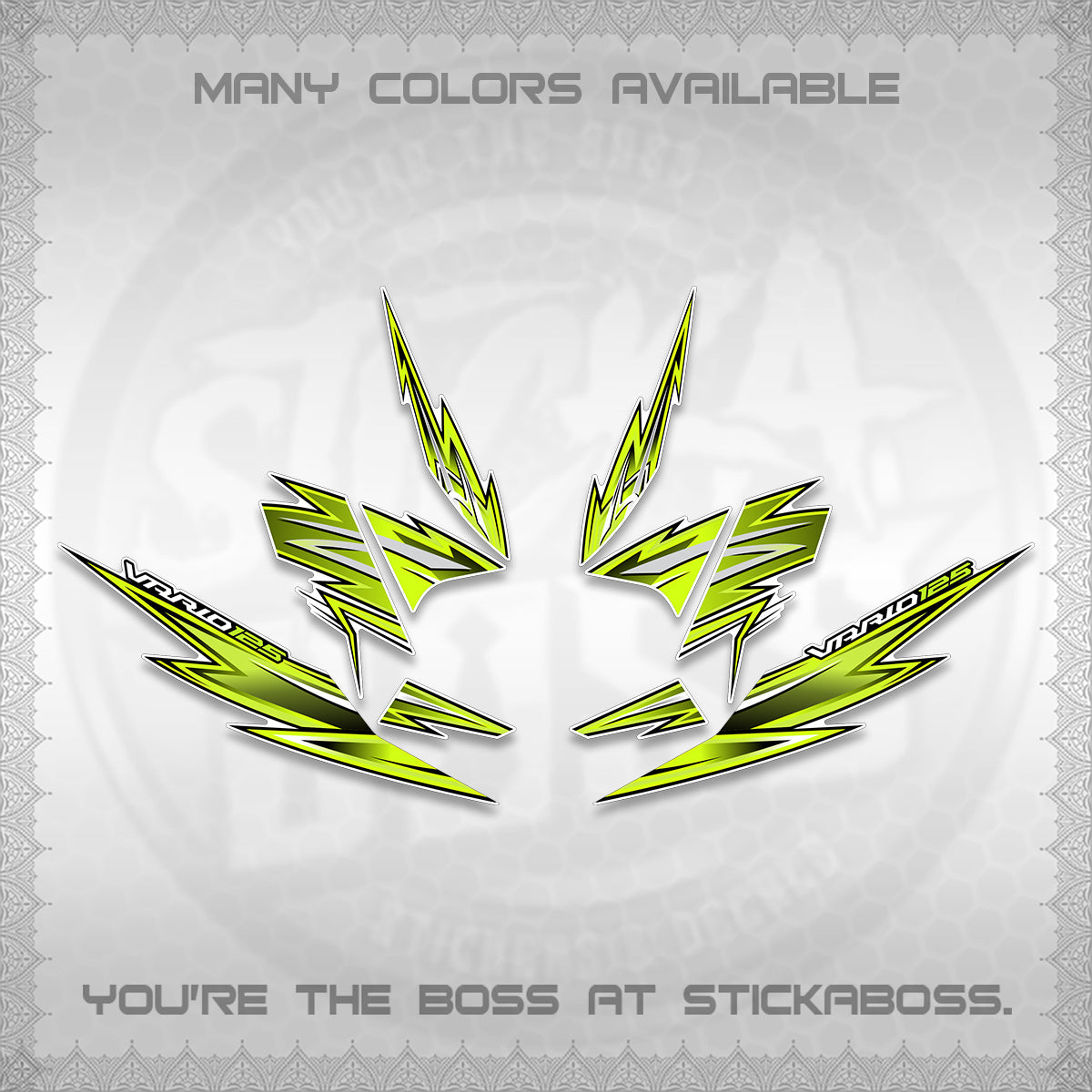 CLICK 125 V4 INDO VARIO FOR WHITE DECALS (2026 VANDOREN STYLE) STICKER DECALS By STICKABOSS