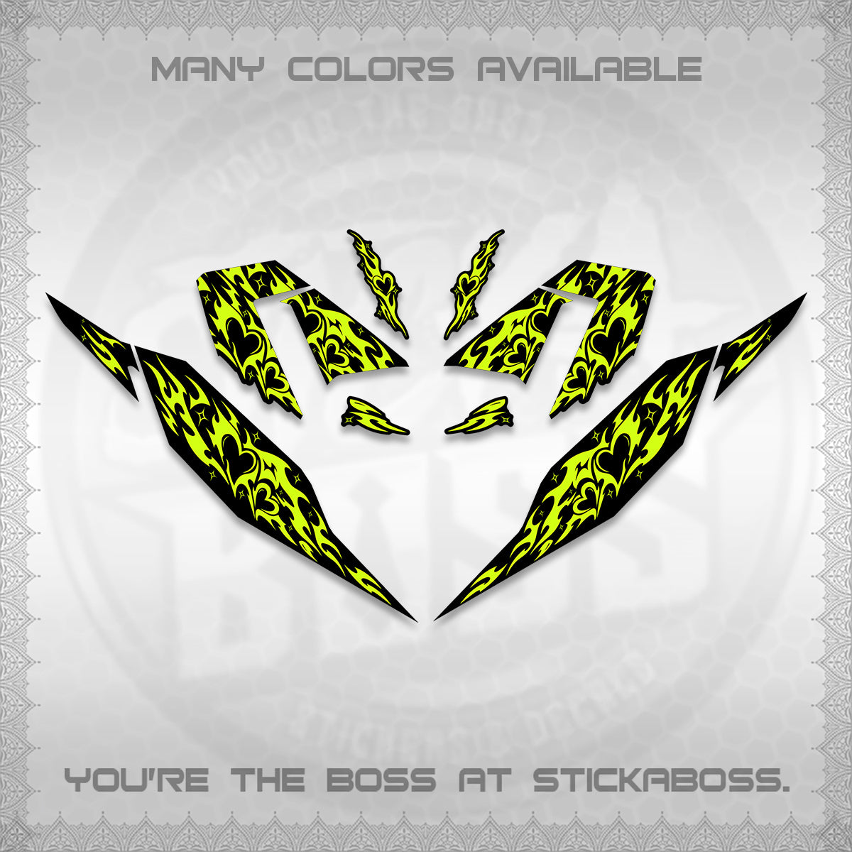 CLICK 125 V4 DECALS (2026 TRIBAL HEART DESIGN) STICKER KITS BY STICKABOSS