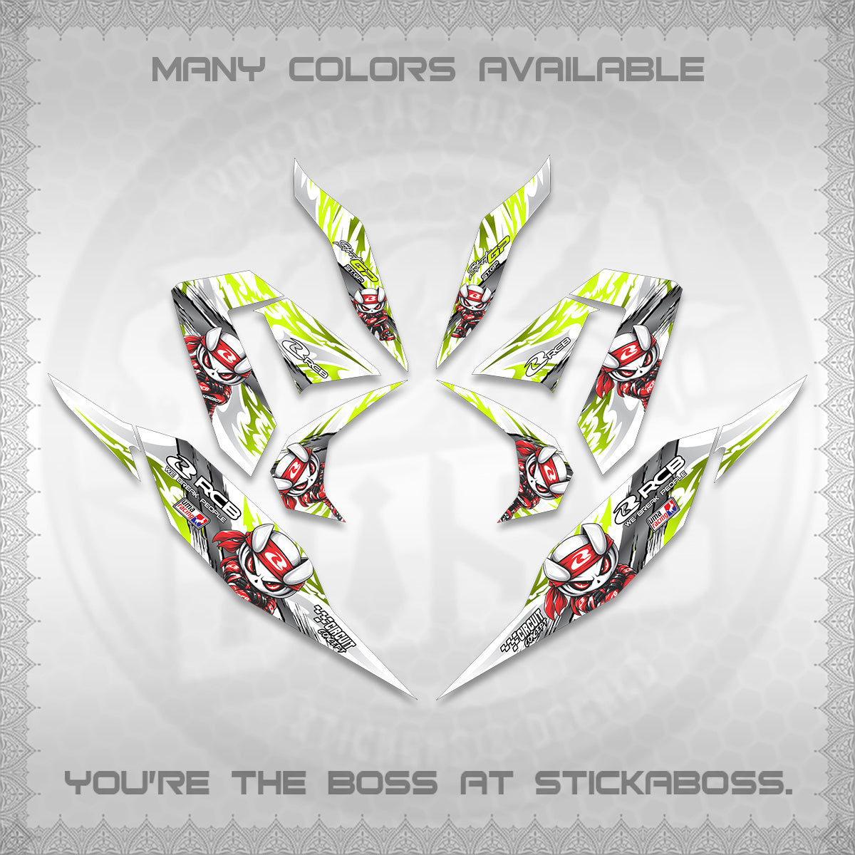 CLICK 125 V4 FOR WHITE DECALS (2026 NEW RCB 2.0 DESIGN) STICKER KITS BY STICKABOSS