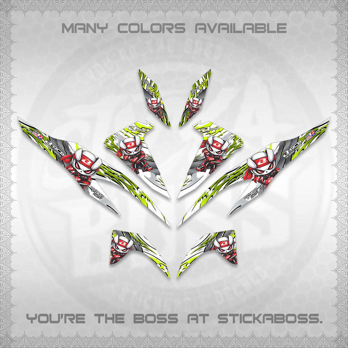 CLICK 125 V2 FOR WHITE DECALS (2026 NEW RCB 2.0 DESIGN) STICKER KITS BY STICKABOSS