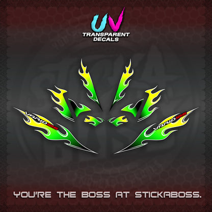 CLICK 125 V4 UV TRANSPARENT VARIO DECALS (MOTIF FLAME 2)STICKER DECALS By STICKABOSS