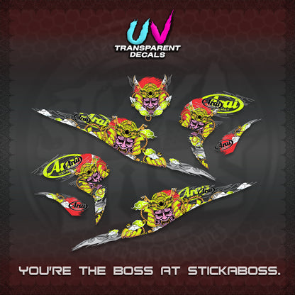 BEAT FI INDO UV TRANSPARENT DECALS (2026 NEW SAMURAI MOTIF) STICKER KITS BY STICKABOSS