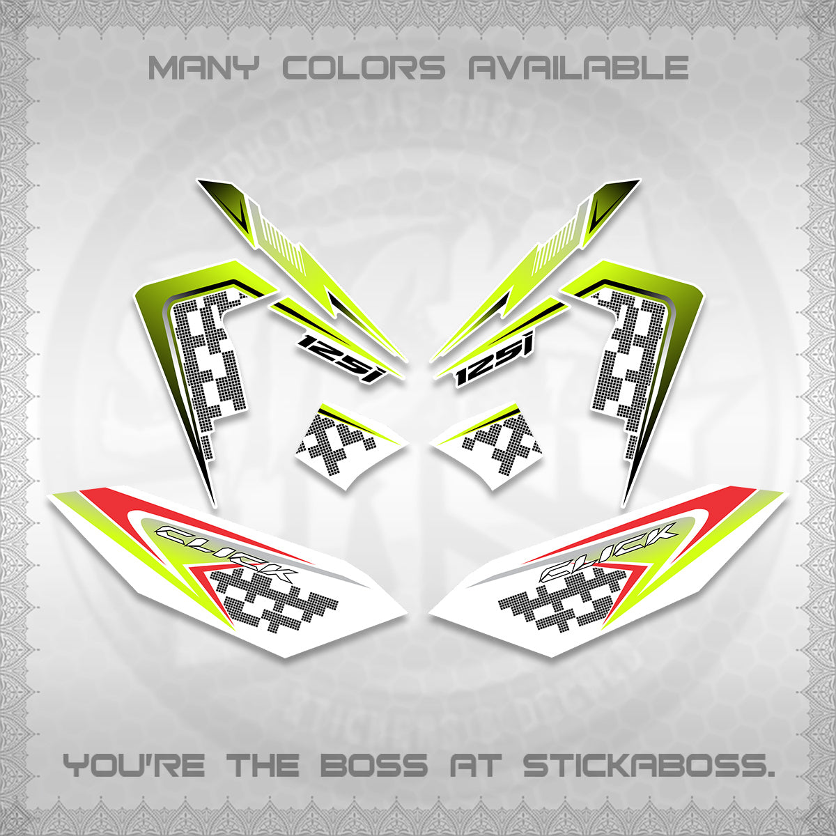 CLICK 125 V4 VIETNAM FOR WHITE DECALS (2026 TERBARU MOTIF DESIGN) STICKER KITS BY STICKABOSS