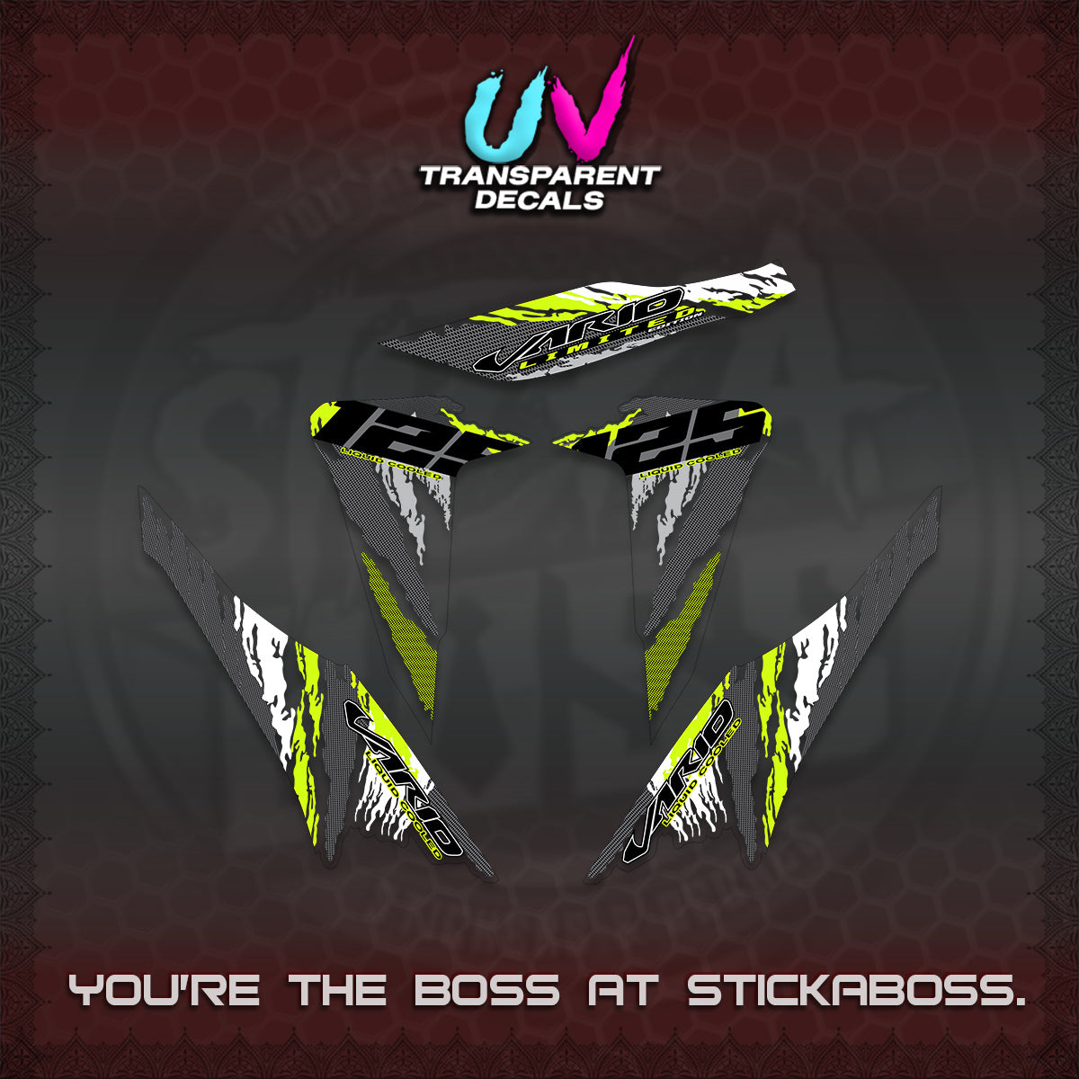 CLICK 125 V2 VARIO UV TRANSPARENT DECALS (2022 SPLASH SPECIAL) STICKER KITS BY STICKABOSS