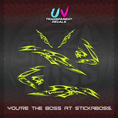 CLICK 125 V3 VARIO UV TRANSPARENT DECALS (2026 T1 LIGHTNING DESIGN) STICKER KITS BY STICKABOSS