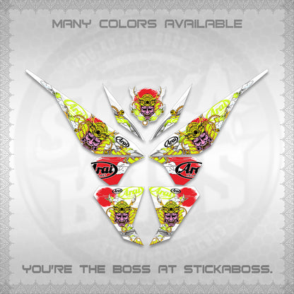 CLICK 125 V1 VARIO FOR WHITE DECALS (2026 NEW SAMURAI MOTIF) STICKER KITS BY STICKABOSS