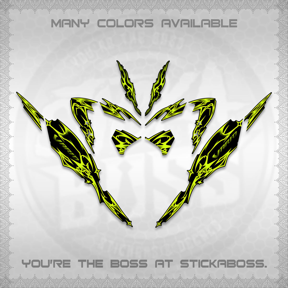 CLICK 125 V4 VARIO DECALS (2026 TRIBAL LIGHTNING DESIGN) STICKER KITS BY STICKABOSS