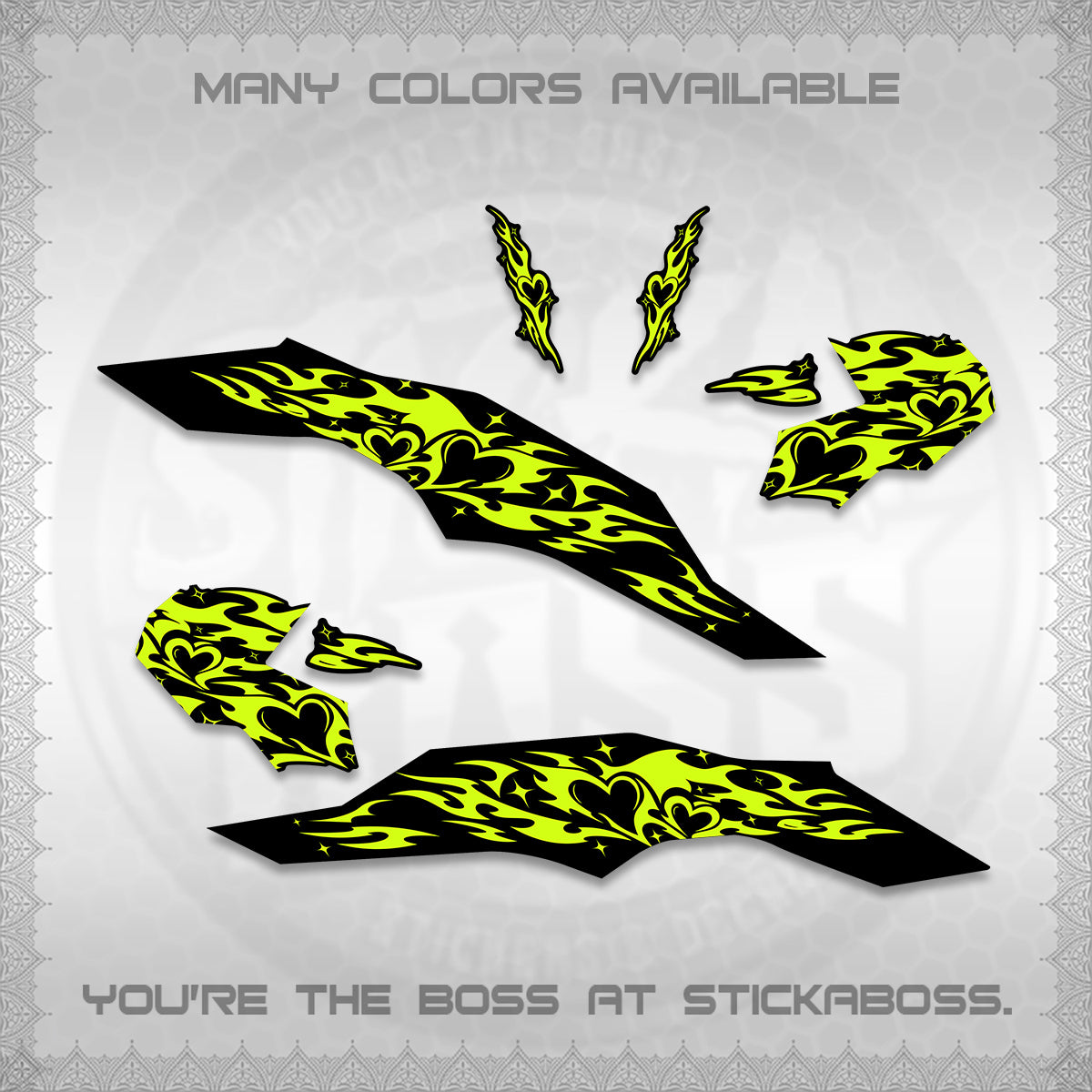 CLICK 125 V3 DECALS (2026 TRIBAL HEART DESIGN) STICKER KITS BY STICKABOSS