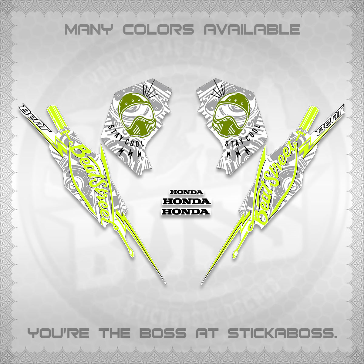 BEAT FI V2 FOR WHITE DECALS (2026 BEATSTREET DESIGN) STICKER KITS BY STICKABOSS
