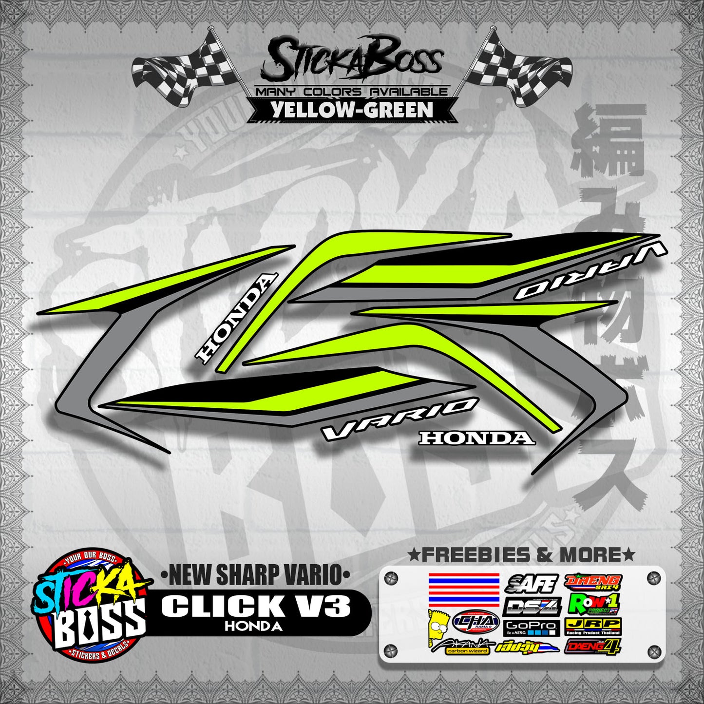 CLICK V3 DECALS ( NEW SHARP VARIO )【WITH FREEBIES】