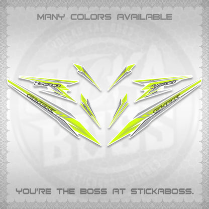 CLICK 160 VARIO FOR WHITE DECALS (2026 SHARP 00-A1 DESIGN)STICKER KITS By STICKABOSS