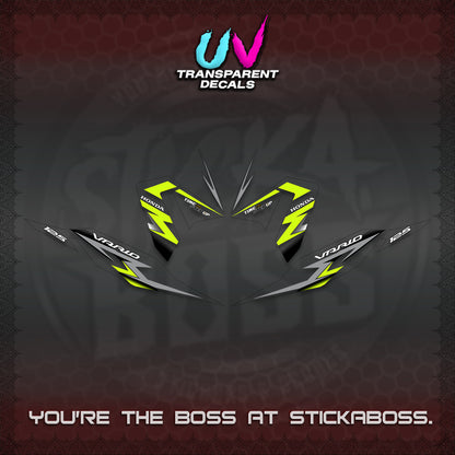 CLICK 125 V4 VARIO UV TRANSPARENT DECALS (2026 VR0006 DESIGN) STICKER KITS BY STICKABOSS