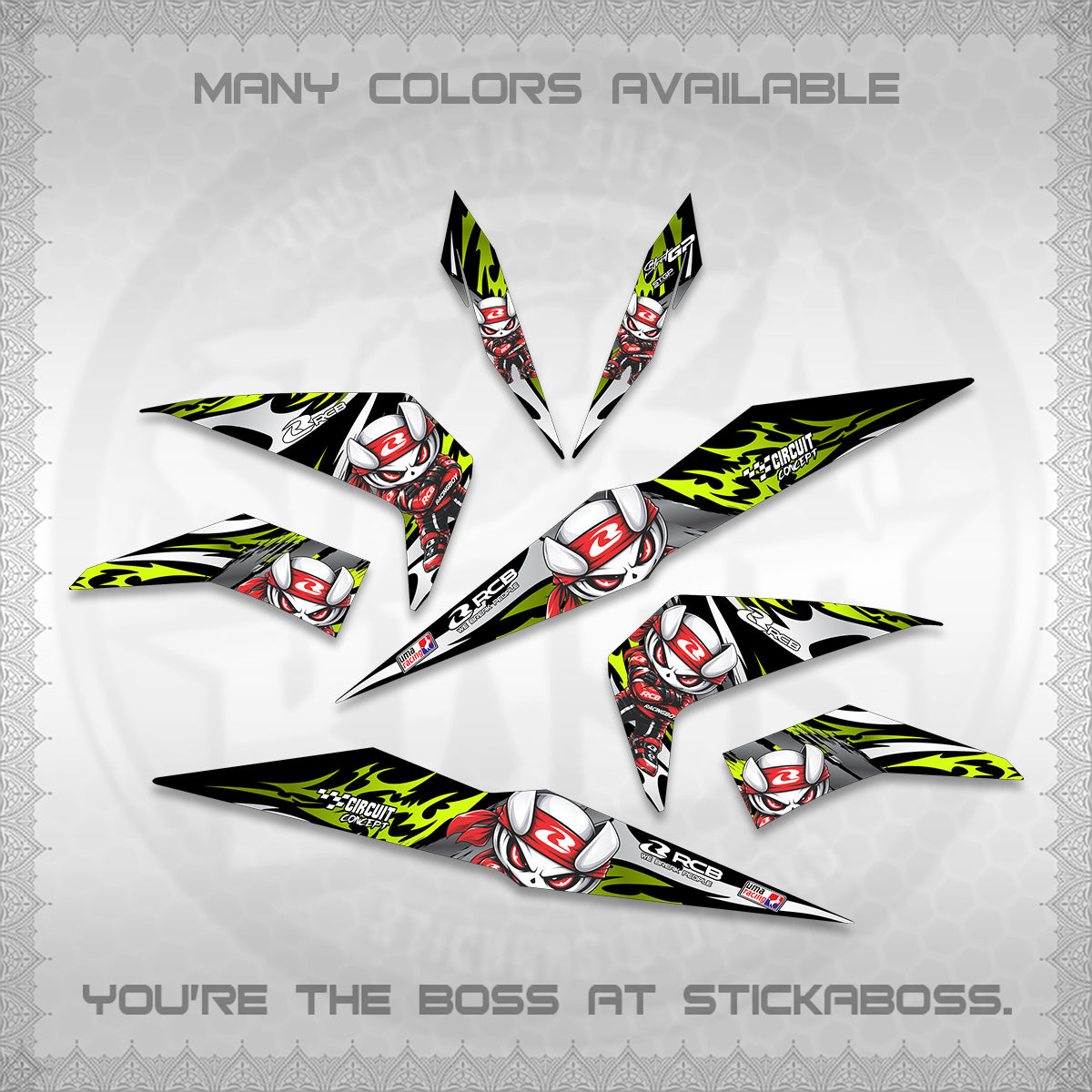 BEAT FI V2 DECALS (2026 NEW RCB 2.0 DESIGN) STICKER KITS BY STICKABOSS