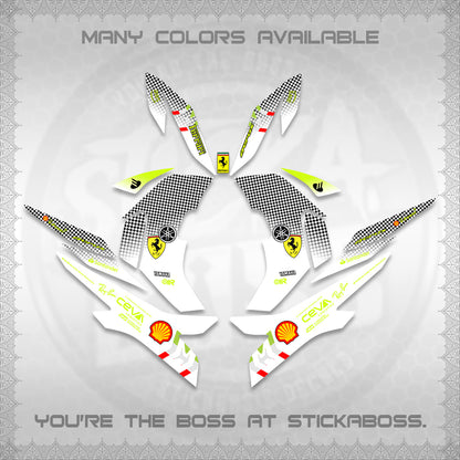 AEROX V2 FOR WHITE DECALS (2026 HORSE RACE DESIGN) STICKER DECALS By STICKABOSS