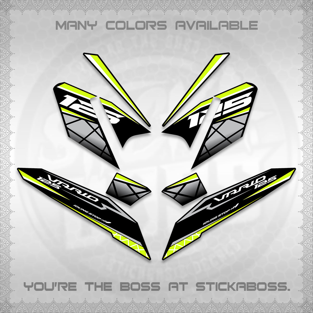 CLICK 125 V4 VARIO DECALS (2026 MODERN STRIPE DESIGN) STICKER KITS BY STICKABOSS