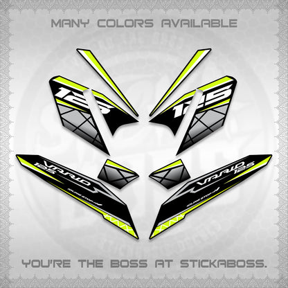 CLICK 125 V4 VARIO DECALS (2026 MODERN STRIPE DESIGN) STICKER KITS BY STICKABOSS