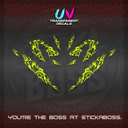 CLICK 125 V4 UV TRANSPARENT DECALS (2026 TRIBAL HEART DESIGN) STICKER KITS BY STICKABOSS