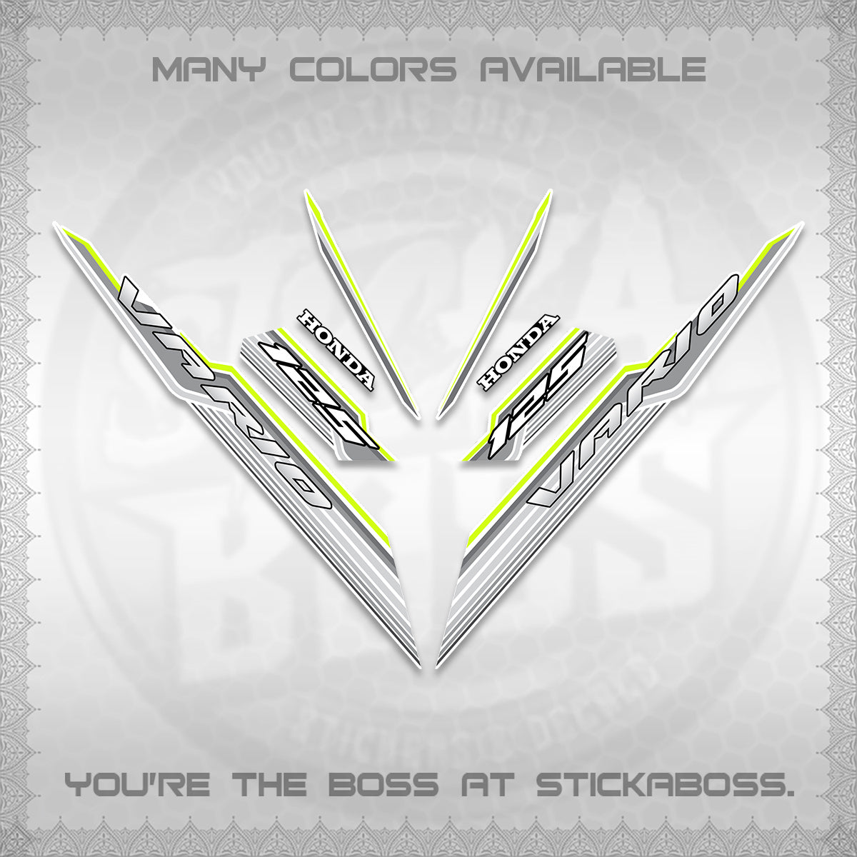 CLICK 125 V3 INDO FOR WHITE DECALS (2024 SV 07-A2 STYLE) STICKER KITS By STICKABOSS