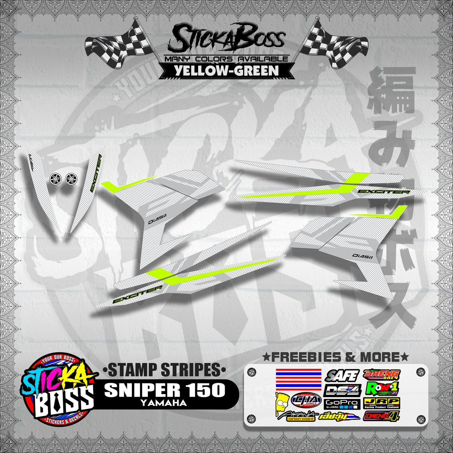 SNIPER 150 DECALS ( STAMP STRIPES )【WITH FREEBIES】
