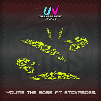CLICK 125 V3 UV TRANSPARENT DECALS (2026 TRIBAL HEART DESIGN) STICKER KITS BY STICKABOSS