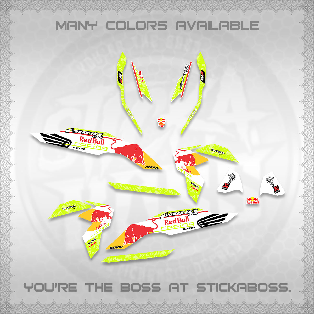 CLICK V3 DECALS (2026 BULLREDS RACE DESIGN) STICKER KITS BY STICKABOSS