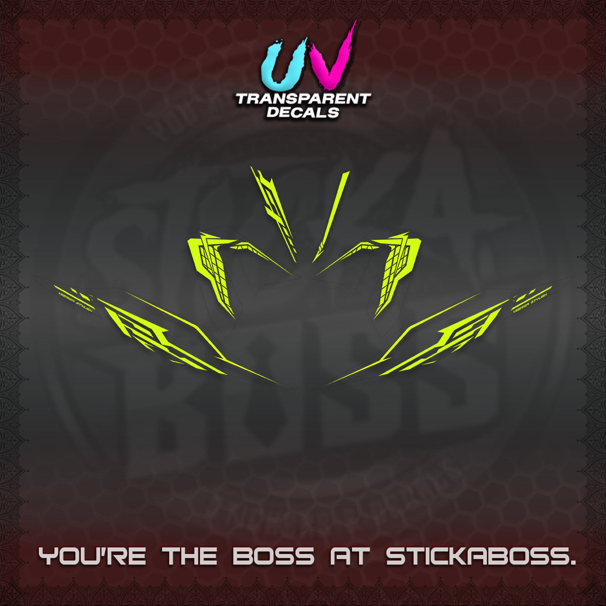 CLICK 125 V4 UV TRANSPARENT DECALS (2026 VEERIZA STYLISH DESIGN) STICKER DECALS By STICKABOSS