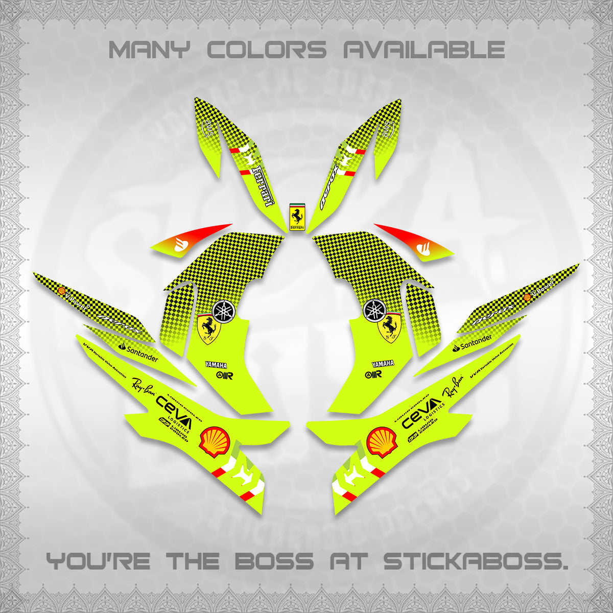 AEROX V2 DECALS (2026 HORSE RACE DESIGN) STICKER DECALS By STICKABOSS