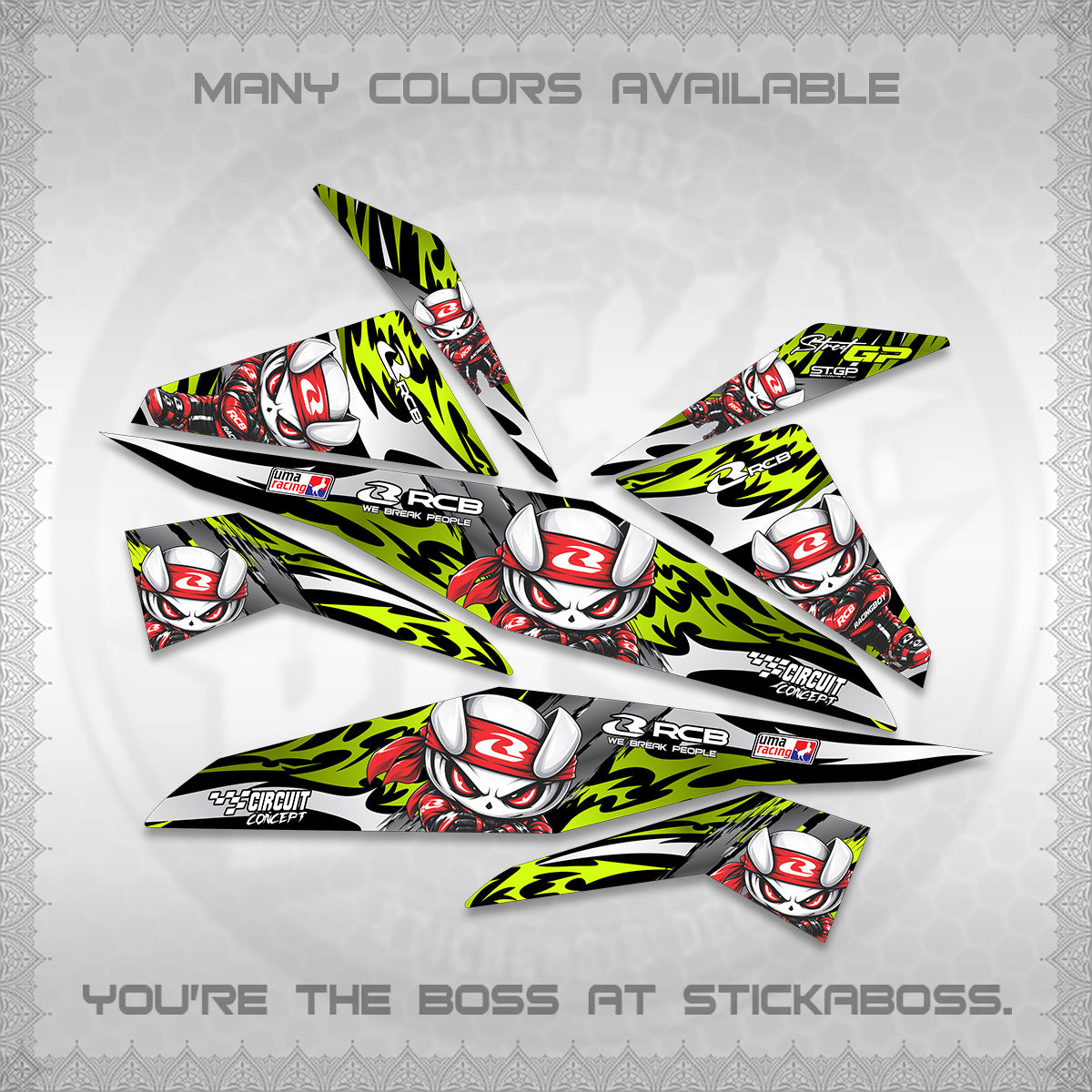 BEAT FI V1 DECALS (2026 NEW RCB 2.0 DESIGN) STICKER KITS BY STICKABOSS