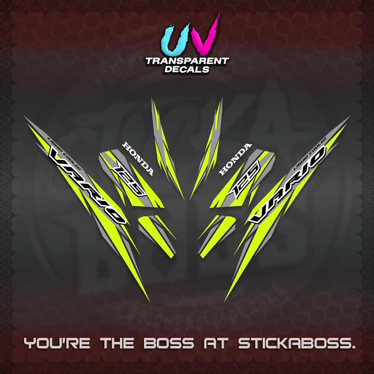 CLICK 125 V3 INDO UV TRANSPARENT DECALS (2024 SV 22-A1 STYLE) STICKER KITS By STICKABOSS