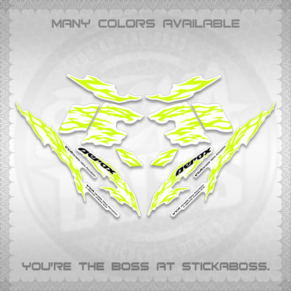 AEROX 155 V2 FOR WHITE DECALS (2026 TRIBAL LIGHTNING DESIGN) STICKER KITS BY STICKABOSS