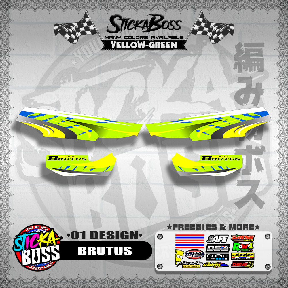 KAWASAKI BRUTUS STOCK DECALS ( 01 DESIGN )【WITH FREEBIES】