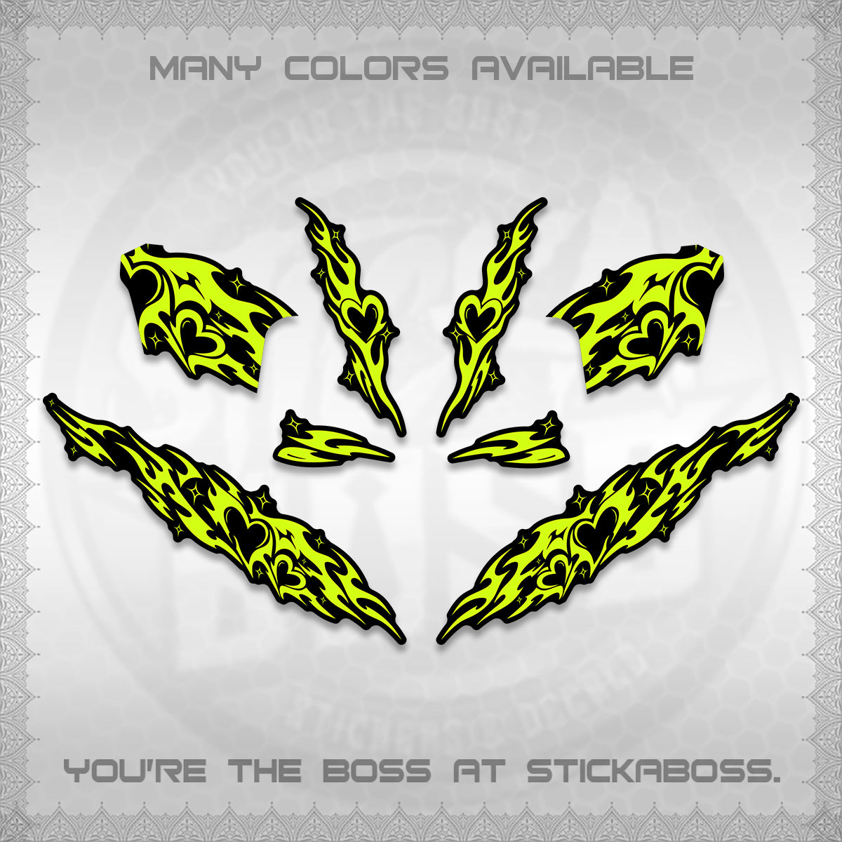 CLICK 125 V2 DECALS (2026 STRIPING HEART DESIGN) STICKER KITS BY STICKABOSS