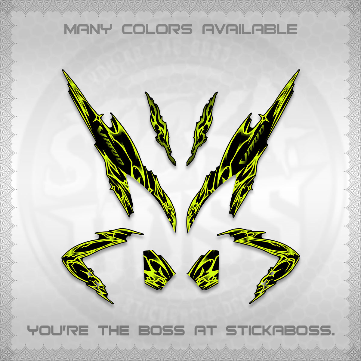 CLICK 125 V2 VARIO DECALS (2026 TRIBAL LIGHTNING DESIGN) STICKER KITS BY STICKABOSS
