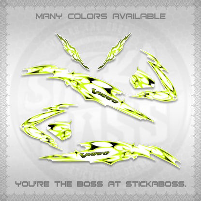CLICK 125 V3 VARIO FOR WHITE DECALS (2026 TRIBAL LIGHTNING DESIGN) STICKER KITS BY STICKABOSS